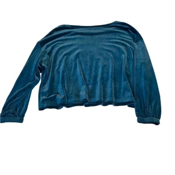 Old Navy Teal Velour Long Sleeve Sweatshirt Size 2X - Picture 4 of 5
